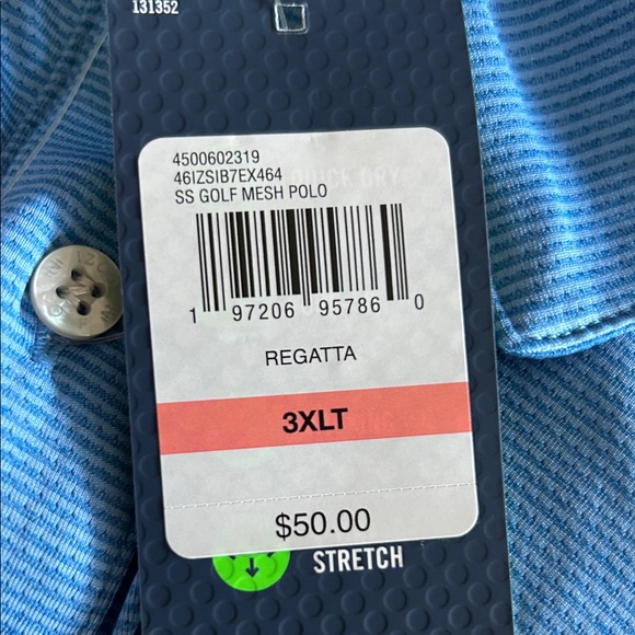 Izod Regatta Blue Polo Shirt 3XLT - Picture 5 of 5